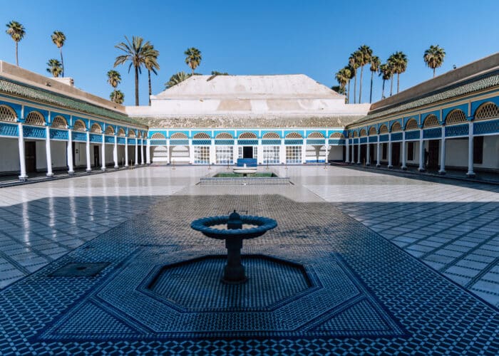 Bahia Palace courtyard in Marrakech during a 7 Day Morocco Tour from Marrakech to Merzouga back to Casablanca